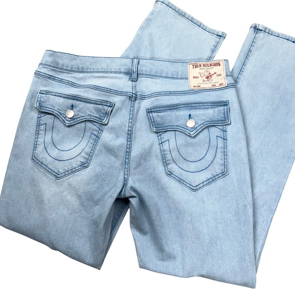 True Religion Other - True Religion Ricky Jeans Mens 34 Blue Fade Relaxed Straight Flap Pocket Denim